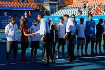 11. 7. 2014, Portoro – Predsednik republike Slovenije Borut Pahor astni pokrovitelj tenikega turnirja ATP Challenger Tilia Slovenia open 2014 v Portorou (STA/Stanko Gruden)